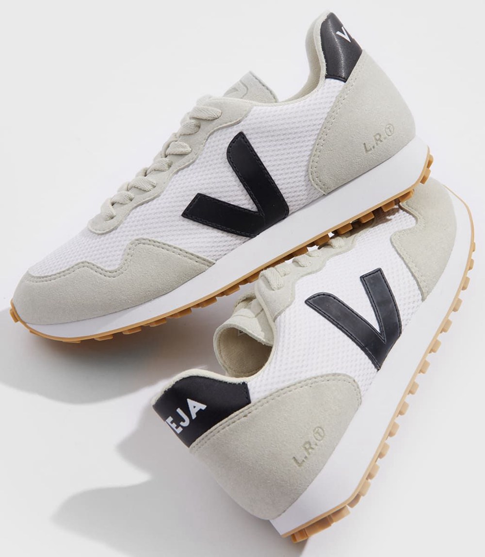 Veja Trainers Mens White/Black/Beige - Sdu Rec Alveomesh - MBVI-91254